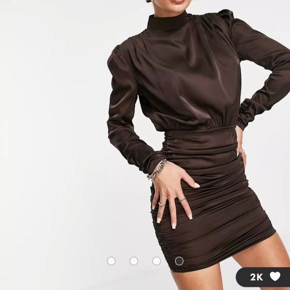 ASOS Petite Dresses & Skirts - ASOS brown body con dress